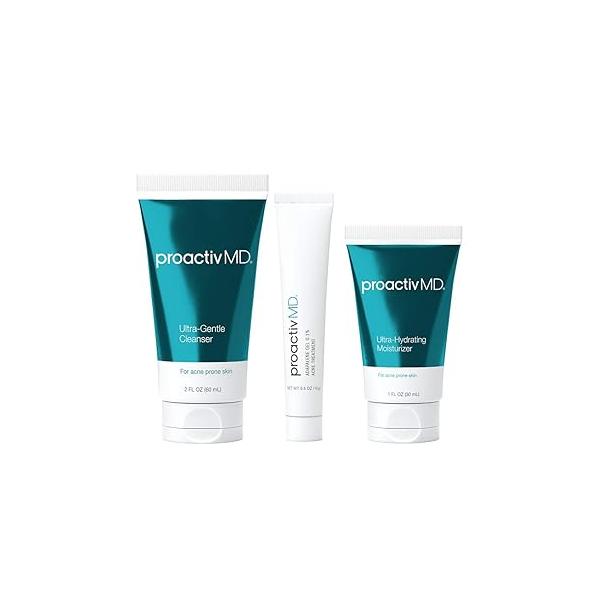 Proactiv MD 3-Step Routine, Ultra-Gentle Face Cleanser, 0.1% Adapalene Gel Treatment, Ultra-Hydrating Moisturizer, 30-Day Acne Treatment Kit