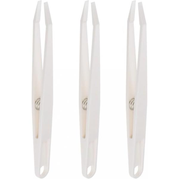 HARFINGTON 3pcs Sticker Tweezers for Crafting 4.53" Flat Tip with Spring Plastic Craft Stickers, Scrapbooking, Eyelash Extensions, Green