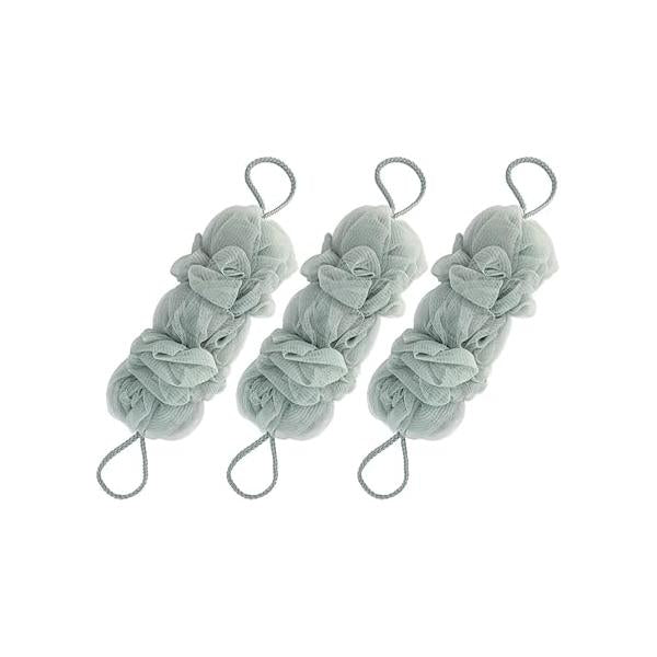 Lurrose 3pcs Bath Ball Scrubber for Loofah Scrub Body Long Back Washer Shower Gourd Pouf Sponge Wipe Man Polyester Strip