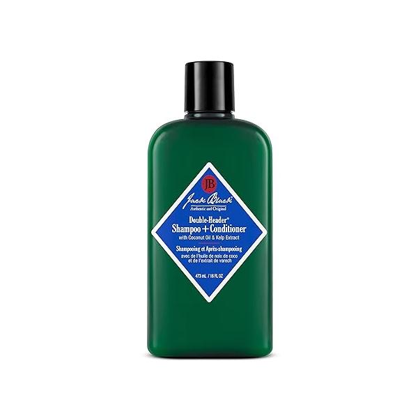 Jack Black - Double-Header Shampoo + Conditioner PureScience Formula, Coconut Oil and Kelp Extract, Sulfate-Free, Removes Product Buildup, Lightly Conditions Soothes, 16 Oz