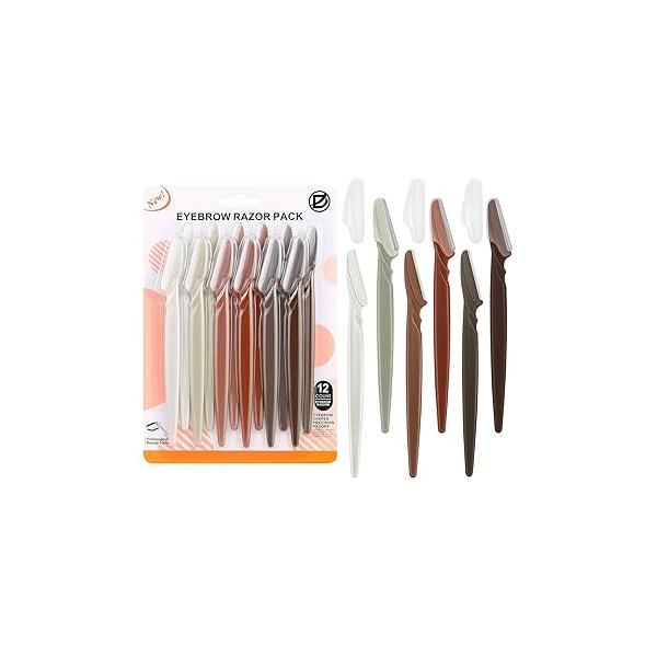 D Dermaplane Razor for Women Face - 6PCS Razors Eyebrow with Precision Cover Shaver Men Facial Hair Removal Neutral