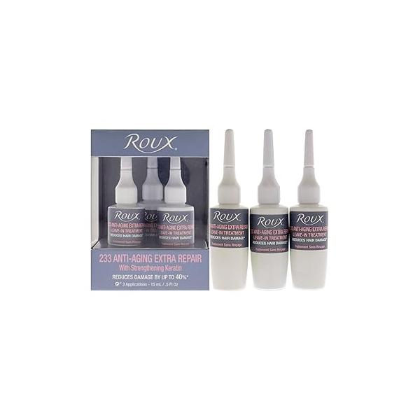 Roux 233 Anti-Aging Extra Repair, Leave In Treatment with Strengthening Keratin, 3 Applications per Box