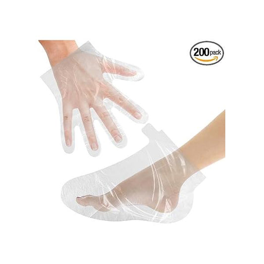 200 Pcs Paraffin Wax Liners for Feet and Hand, Disposable Bath Plastic Hand Foot Bags & Thermal Hot Therapy SPA Machine,Larger Thicker
