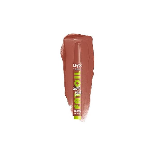 NYX PROFESSIONAL MAKEUP Fat Oil Slick Click, Lightweight, Buildable Pigmented Vegan Lip Balm - Group Chat (Nude)