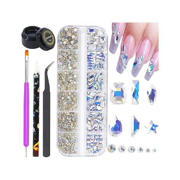 Nail Art Rhinestones Red Flat Back for Makeup Gems Crystals Diamonds Jewelry Face and Design DIY Crafts Decoration