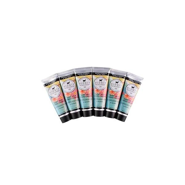 Dionis - Goat Milk Skincare Scented Hand Cream (1 oz) Set of 6, Moisturizing Lotion for Dry Skin, Good Sensitive Cruelty-free and Paraben-free (Water Flowers & Sea Salt)