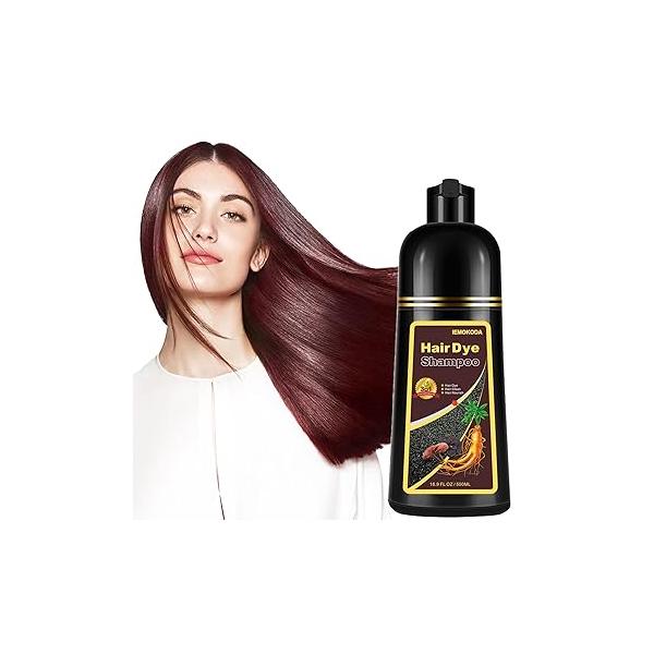 Herbal Light Brown Hair Color Shampoo - 3 in 1 Lasting Dye for Women & Men, 17.60 Fl Oz
