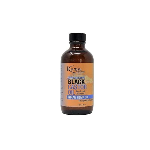 Kuza Jamaican Black Castor Oil Skin & Hair Treatment - Indian Hemp OIl, 4 fl oz