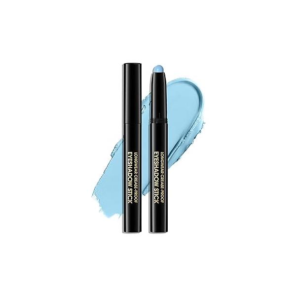 Eyeshadow Stick Shimmer Waterproof Long Wear Eye Brightener Cream to Powder Glitter Shadow Crayon High Pigmented Highlighter Liner Pencil Makeup Crease-Proof Buildable Color, 9 CHAMPAGNE