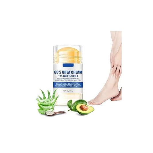 60% Urea Cream plus 2% Salicylic Acid Foot for Removing Calloused Skin, Cracked Hands Elbows Feet Heels Moisturizes and Hydrates, Maximum Strength Skin Barrier Repair Hand 1.41 oz