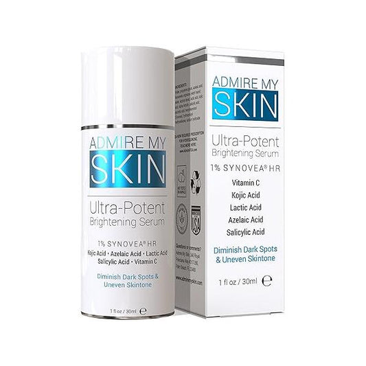 Admire My Skin Dark Spot Corrector Remover for Face - Brightening Discoloration Correcting Serum Kojic Acid + Azelaic Melasma and Sun Spots 1oz