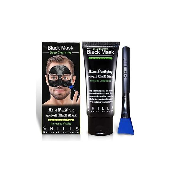 SHILLS Blackhead Remover, Pore Control, Skin Cleansing, Purifying Bamboo Charcoal, Peel Off Face Mask,1 Bottle(1.69 fl. oz)