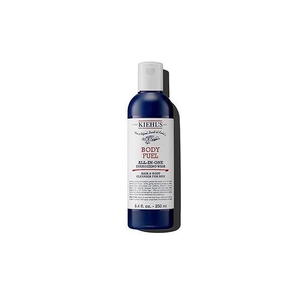 Kiehl's Body Fuel All-in-One Energizing Wash & Shampoo for Men, with Menthol, Caffeine, Vitamin E C, Gently Removes Excess Oil, Sweat Impurities, Men's Skin and Hair