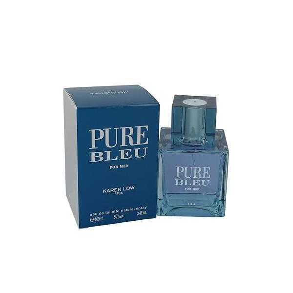 Karen Low Pure Blue Eau de Toilette Spray for Men, 3.4 Ounce
