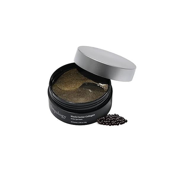 depology Restoring Hydrogel Under Eye Patch | 60 Patches Brightening Caffeine Gold Pads for Dark Circles Puffiness Wrinkles Refresh Travel