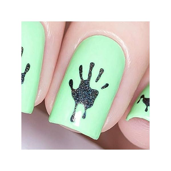 Whats Up Nails - Halloween Nail Vinyl Stencils 4 Pack (Dripping, Graveyard, Bats, Pumpkin Topiary) for Art Design