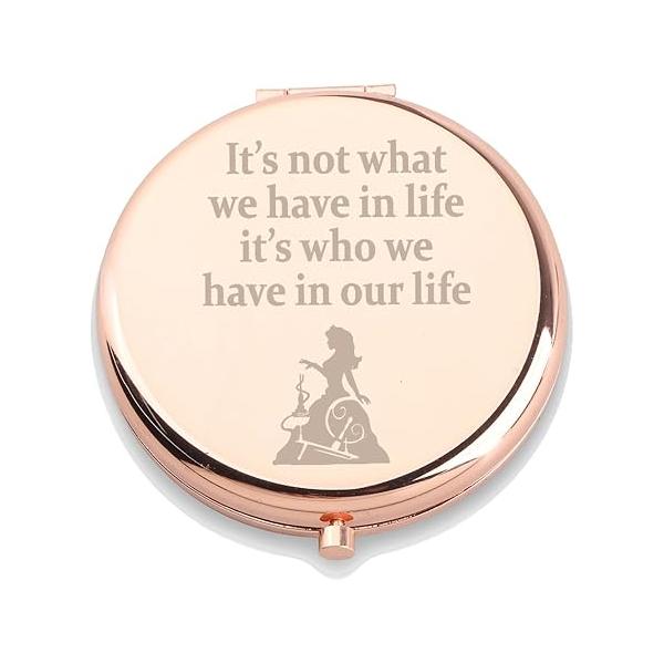 WUSUANED Sleeping Princess Makeup Mirror It’s Not What We Have in Life Who Our Jewelry Beauty Gift Aurora Gifts