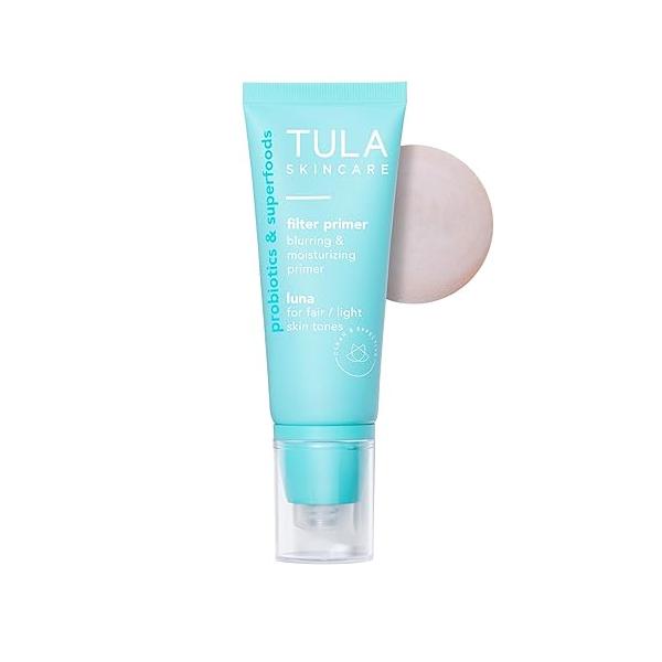 TULA Skin Care Face Filter Blurring and Moisturizing Primer - Luna, Evens the Appearance of Tone & Redness, Hydrates Improves Makeup Wear, 1fl oz