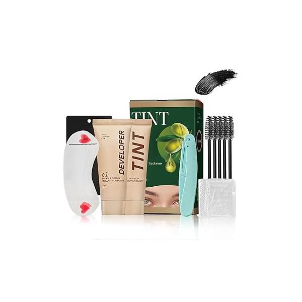 Lash Color Kit, 20ml DIY Eyelash & Eyebrow Kit Long-lasting for 4 Weeks, Easy Application Salon Home Use with Natural Ingredients (Black)
