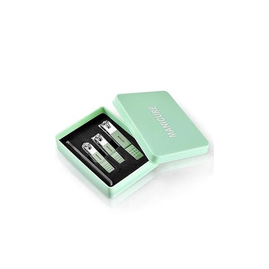 4 Pcs Manicure Kit Set Nail Scissors Clippers Metal Portable Trimmer Grooming Trimming Tool Care Supply File (Green)