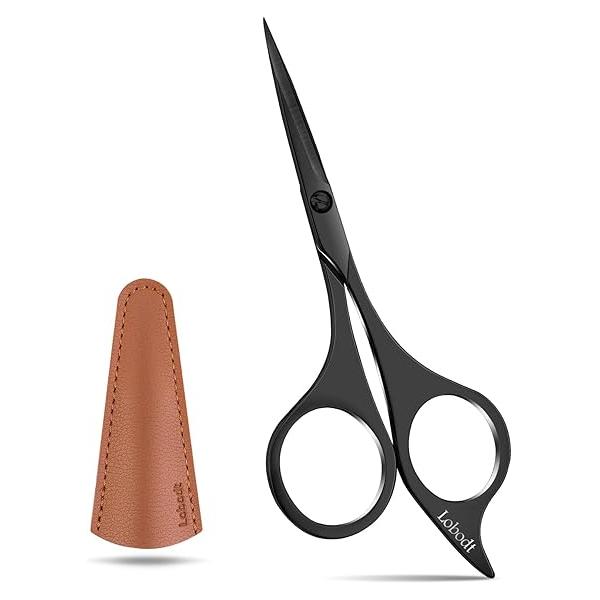 Professional Beard Scissors,4.9 inch (black) small sharp stainless steel barber scissors, suitable for men and women personal care grooming pet trimming