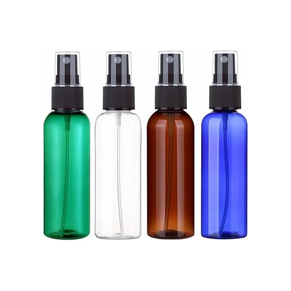 SINIDE Spray Bottles 30 ml/1 oz, 4 Pack Clear Empty Fine Mist Plastic Mini Travel Bottle Set, Portable Refillable Makeup Sprayer Containers for Perfume, Liquids, Aromatherapy, Small Size
