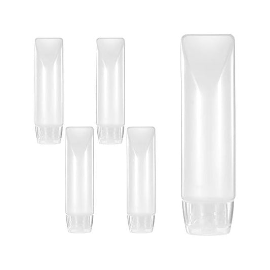 5 Pcs 1 oz Refillable Toothpaste Tubes, Empty Travel Bottles, Reusable Mini Lotion Makeup Containers, Dispensers