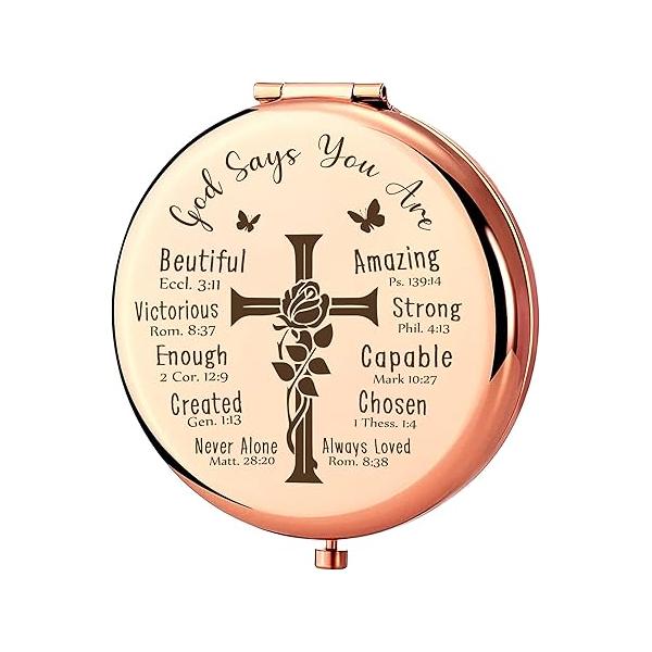 Pastors Wives Gifts - Mini Christian Compact Mirror, Appreciation for Women, Birthday & Christmas Idea