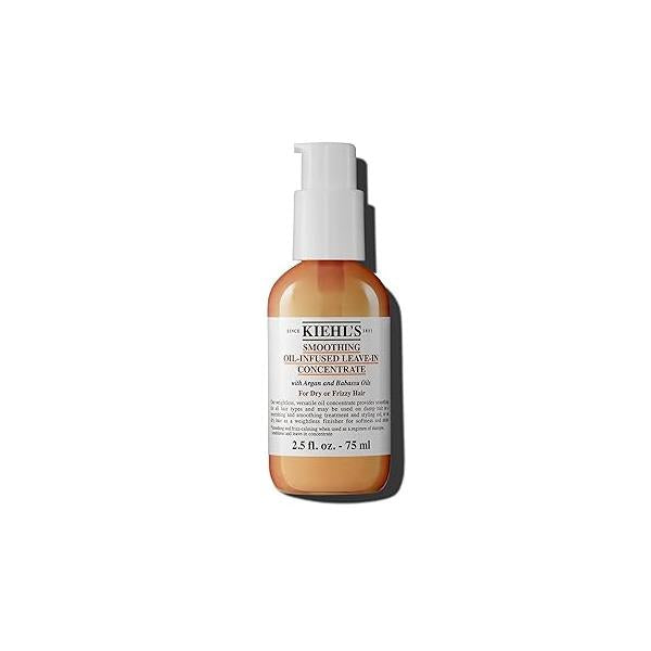 Kiehl's Smoothing Oil-Infused Leave-In Treatment, Nourishing Hair Oil for Dry or Frizzy Hair, Helps Smooth Frizz and Ends, Boosts Shine, with Argan & Babassu - 2.5 fl oz