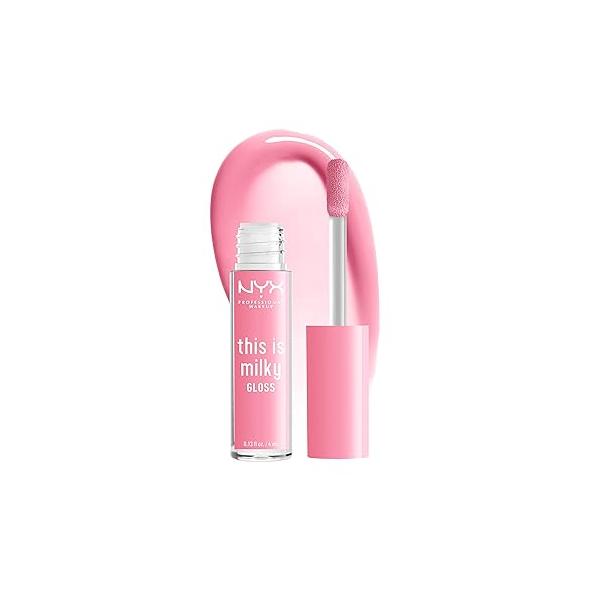 NYX PROFESSIONAL MAKEUP This Is Milky Gloss, Vegan Lip 12 Hour Hydration - Cookies & Milk (Cool Beige Nude)