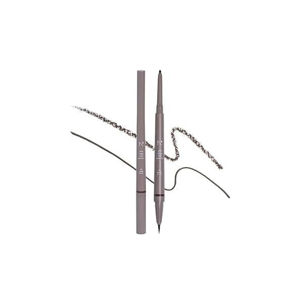 Eyeliner Slim Edge Dual-Tip (05 pecan brown) | Smudge/Water Proof, High Pigmented, Long Lasting Liquid and Pencil Eye Liner