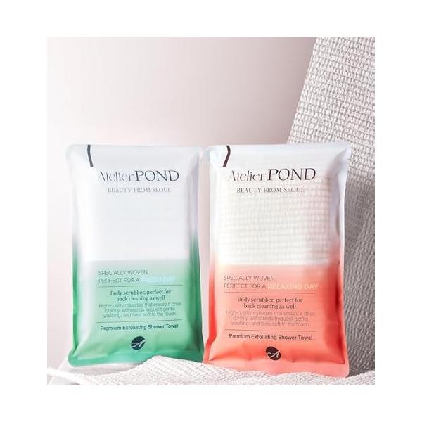 Korean Premium Exfoliating Washcloth - Deep Clean & Smooth Skin for a Fresh Day, Waffle Weave Design Spa-Quality Results, Made in Korea