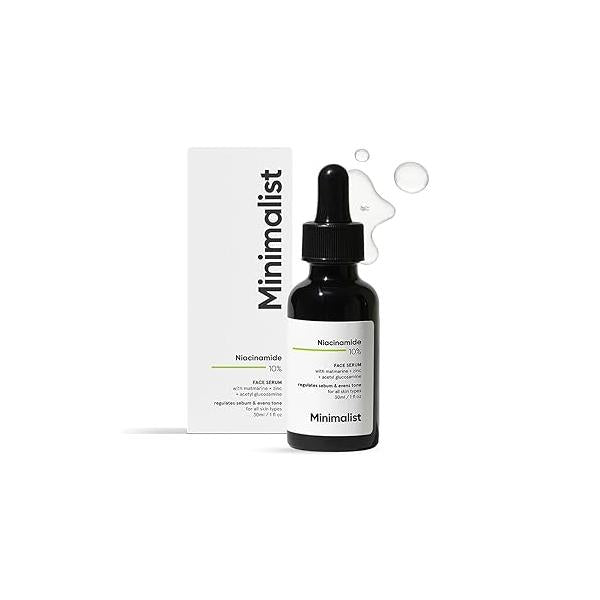 Minimalist 10% Niacinamide Serum for Acne Control & Oil Balancing with Zinc | Pore Minimizer Face Clears Marks Blemishes Even Skin Tone For Women Men 1 Fl Oz / 30 ml