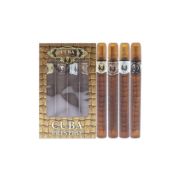 Cuba Prestige 4 Piece Gift Set for Men (Classic + Black Platinum Legacy) Eau De Toilette Spray 1.7 Ounce Each