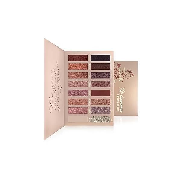 Lamora Eyeshadow Palette Makeup - Eye with 16 Highly Pigmented Matte & Shimmer Shades Vegan Blendable