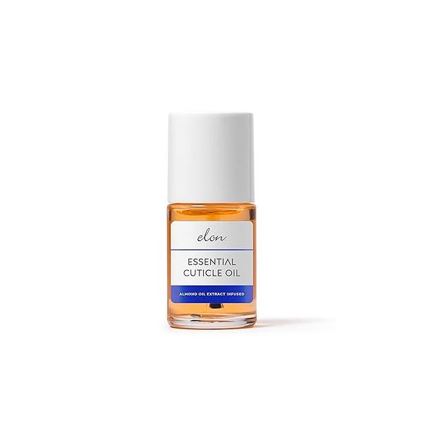 Elon Cuticle Oil for Nails w/Almond Extract - Jojoba & Vitamin E Softening Hydrating Cuticles - Dermatologist Recommended Bottle Size 0.5 oz
