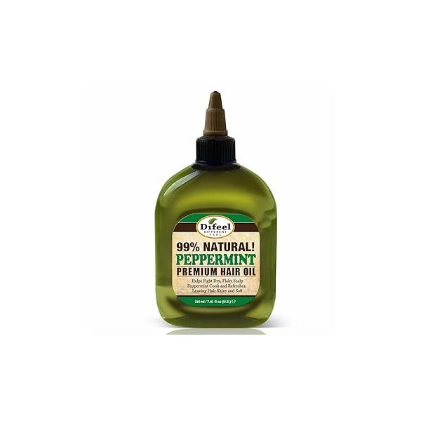 Difeel Premium Natural Hair Oil - Peppermint 7.1 Ounce For Dry & Flaky Scalp, Cools Refreshes Hair, Leaves Shiny Soft, Provides Immediate Long Lasting Benefits