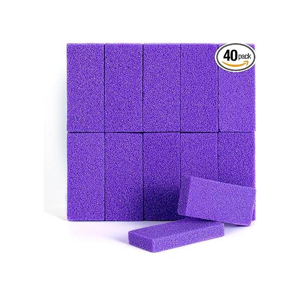 NOVAL Pumice Stone for Feet Scrubber Dead Skin Disposable Foot Callus Remover Pedicure Tools Purple Sponge Nail Salon Home Use,40 PCS