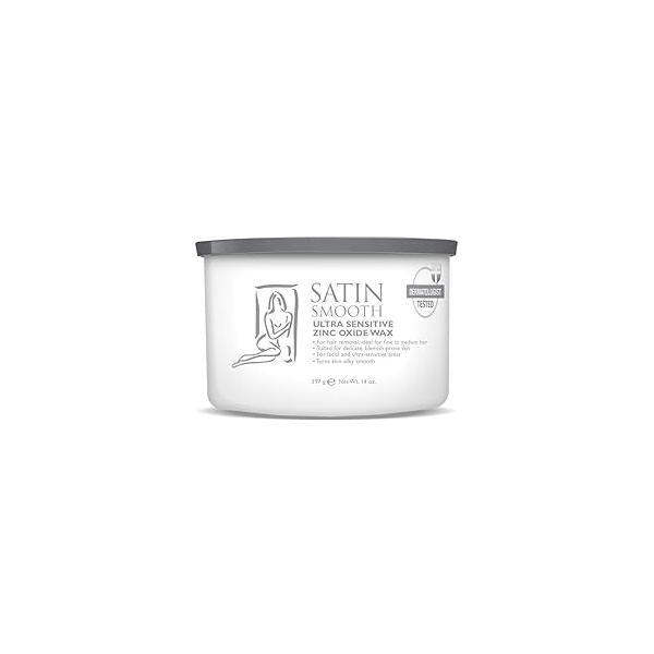 Satin Smooth Ultra Sensitive Zinc Oxide Wax, Hair Removal for Fine to Medium Hair, Safe Delicate & Skin, Waxing Kit, 14 oz, 1-Pack