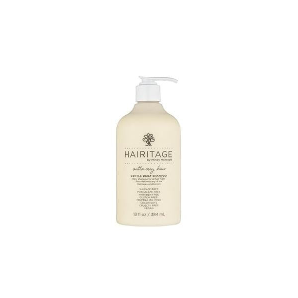 Hairitage Gentle Daily Hydrating and Moisturizing Shampoo For Dry Hair with Jojoba Oil + Aloe Vera - Ultra-Mild Moisture-Rich Improves Dry, Brittle Strands, 13 fl. oz.