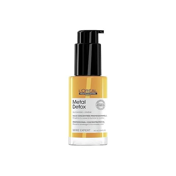 L'Oreal Professionnel Metal Detox Leave-In Oil - Detoxifies, Prevents Damage and Prolongs Hair Color With Shine