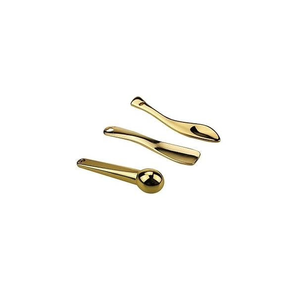 3Pcs Metal Makeup Spatula Mini Spoon and Eye Cream Massage Sticks Beauty Scoop for Facial Cosmetic Face