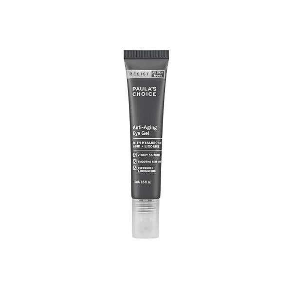 Paula's Choice RESIST Anti-Aging Eye Gel with Hyaluronic Acid, for Dark Circles, Puffy Eyes, Crow's Feet, Fine Lines & Wrinkles, 0.5 Ounce