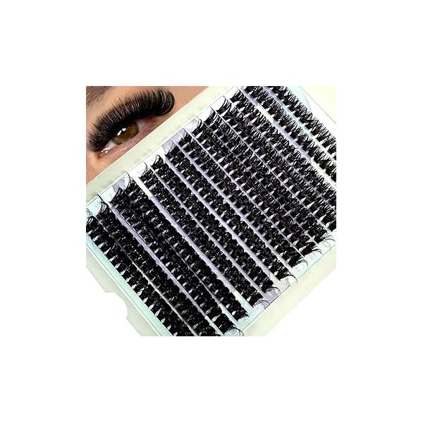 HBZGTLAD 280 Bundles 50D/60D/80D/100D/110D/150D Mink Eyelashes 0.05mm/0.07mm Thin Eyelash extension 3D Russia Volume Individual Cluster Makeup (110D DD Curl-0.07MM-10mm-16mmMIX)