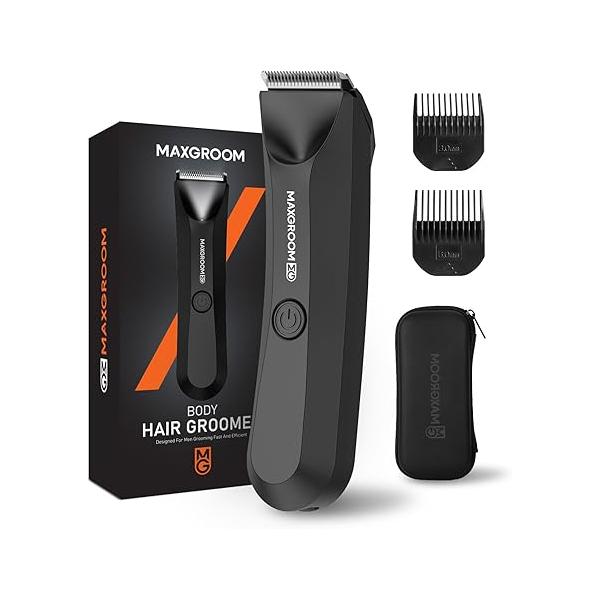 Manscape Body Hair Trimmer for Men, IPX7 Waterproof Pubic & Groin Trimmer- Electric Ball Shaver with LED Light, Ceramic Blade, USB Rechargeable Travel Pouch