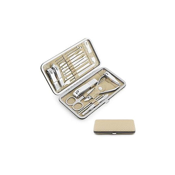 Manicure Set - HEMOUR 19 in 1 Stainless Steel Set, Professional Beauty Nail Care Leather Case, Great Gift For Men And Women
