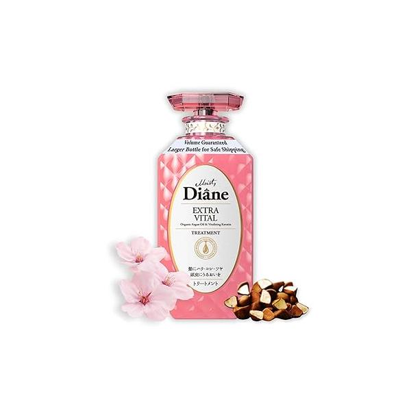 Moist Diane Keratin Hair Treatment for Damaged, Colored, Permed Men & Women, Organic Care with Argan Oil Vitamin E from Japan, Silicone Sulfate Free, EXTRA NIGHT REPAIR, 15.2 Fl Oz