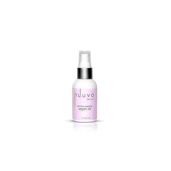 Nuuvo Haircare Lightweight Argan Oil for Dry, Damaged Hair 2oz, Growth Treatment, Deep Moisture & Shine, Restores, Strengthens, Nourishes, Frizz Control Heat Protection, Natural