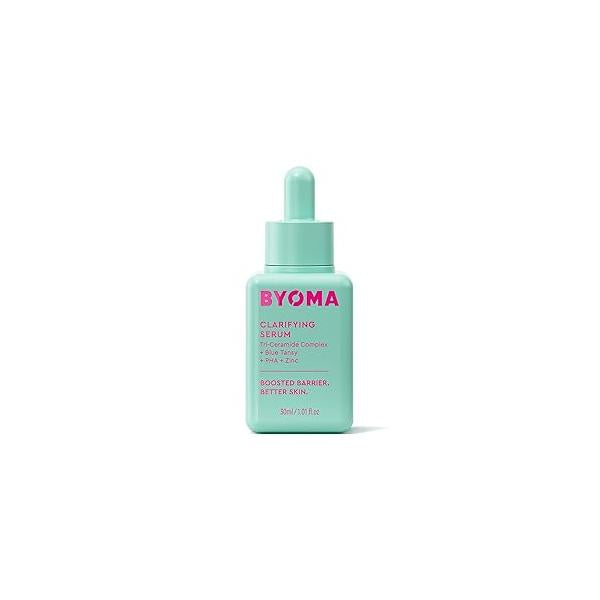 BYOMA Clarifying Serum - Barrier Repair Facial for Acne Prone Skin Calming Face with Ceramides, Blue Tansy, PHA & Zinc Balanced Healthy 1.01 fl. oz