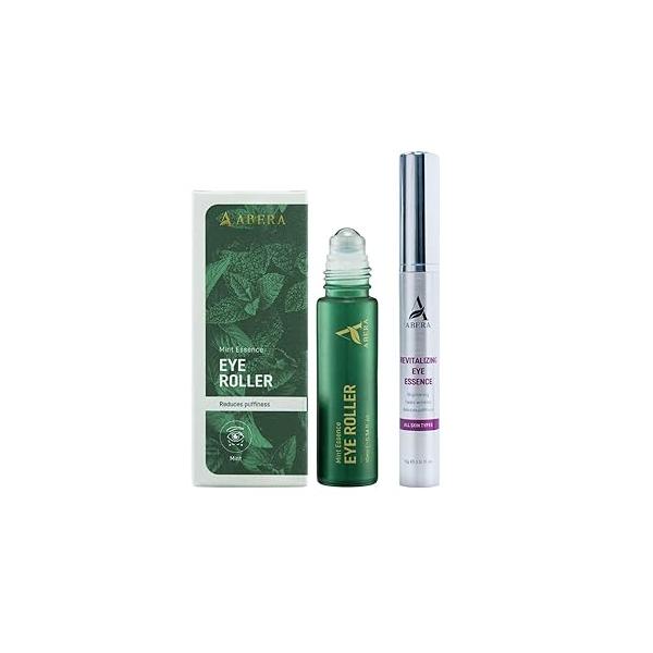 Abera Under Eye Roller for Men - Serum Puffy Eyes & Dark Circles, with Mint Essence, Vitamin C, Peptides Anti-Aging Benefits 0.34 Fl Oz